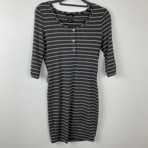 rue 21, Gray and white strip shirt dress. Size S.
